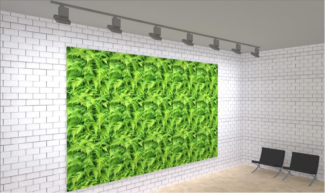 green wall light